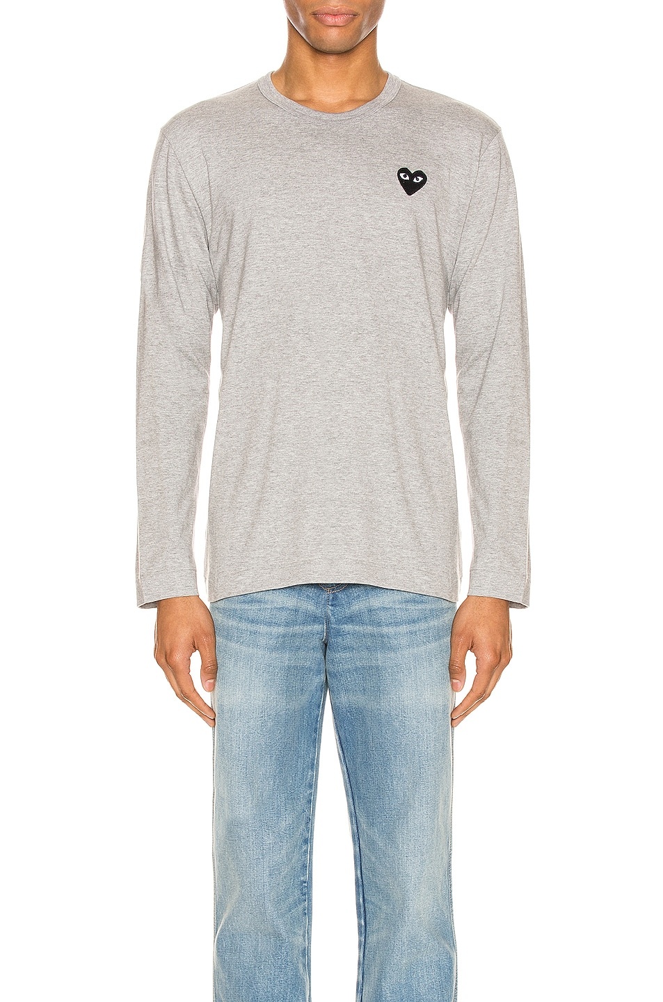 Black Emblem Cotton Long Sleeve Tee - 1