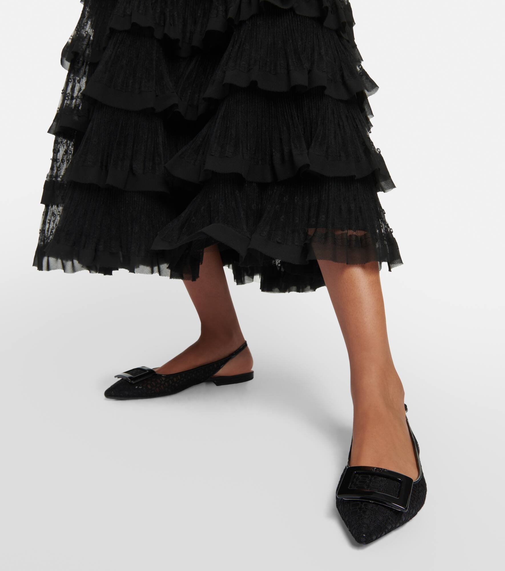 Gommettine net slingback flats - 4