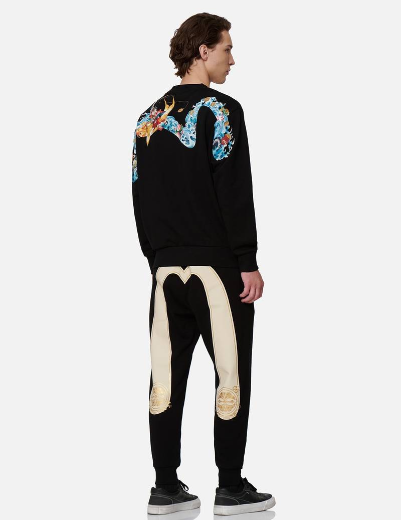 “THE GOD OF FORTUNE RIDING WAVES” 3D DAICOCK PRINT SWEATSHIRT 3