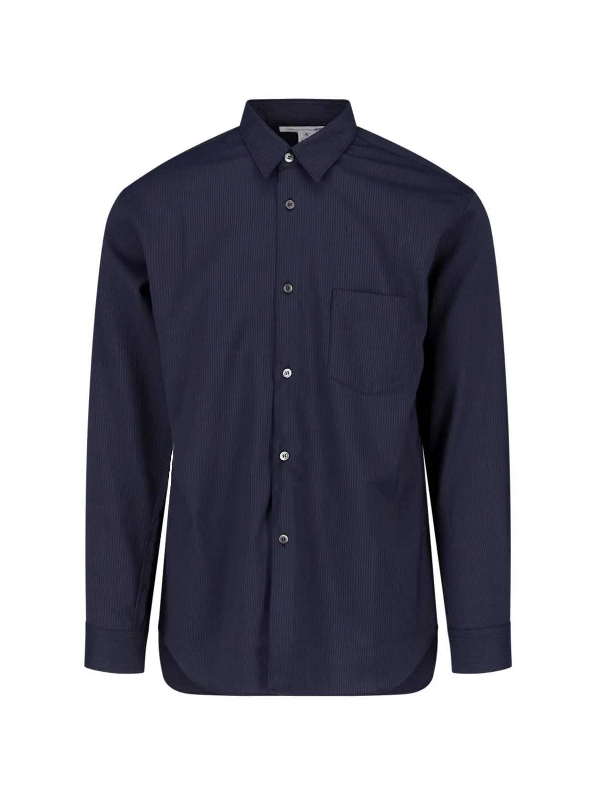DARK BLUE WOOL BLEND SHIRT - 1