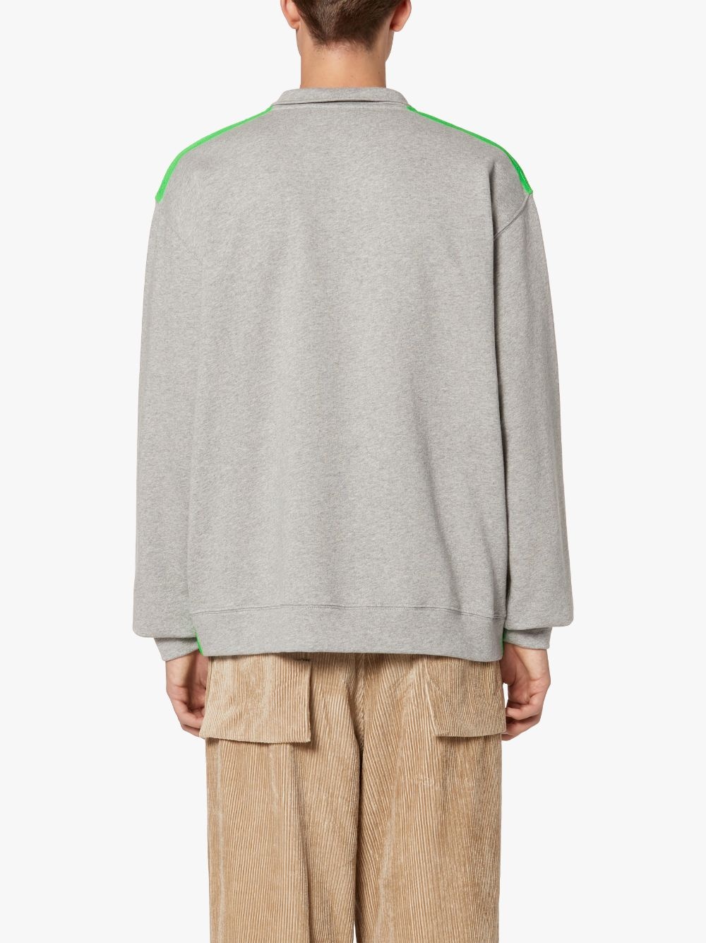 GREY X GREEN COTTON ZIP FRONT SWEATSHIRT | GJF-300 - 4