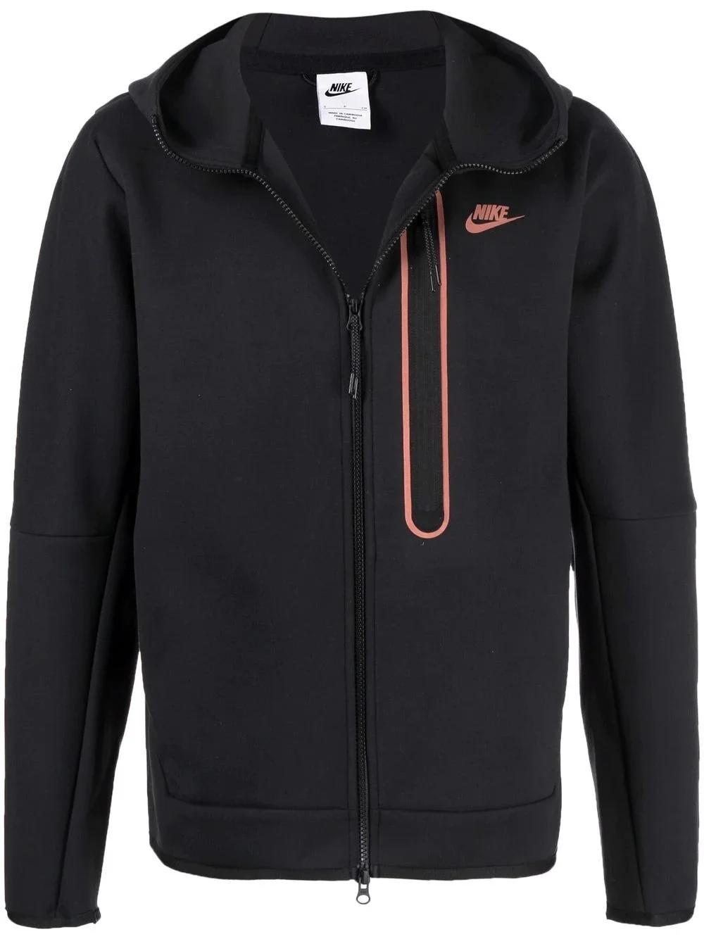 logo-print zip up jacket - 1