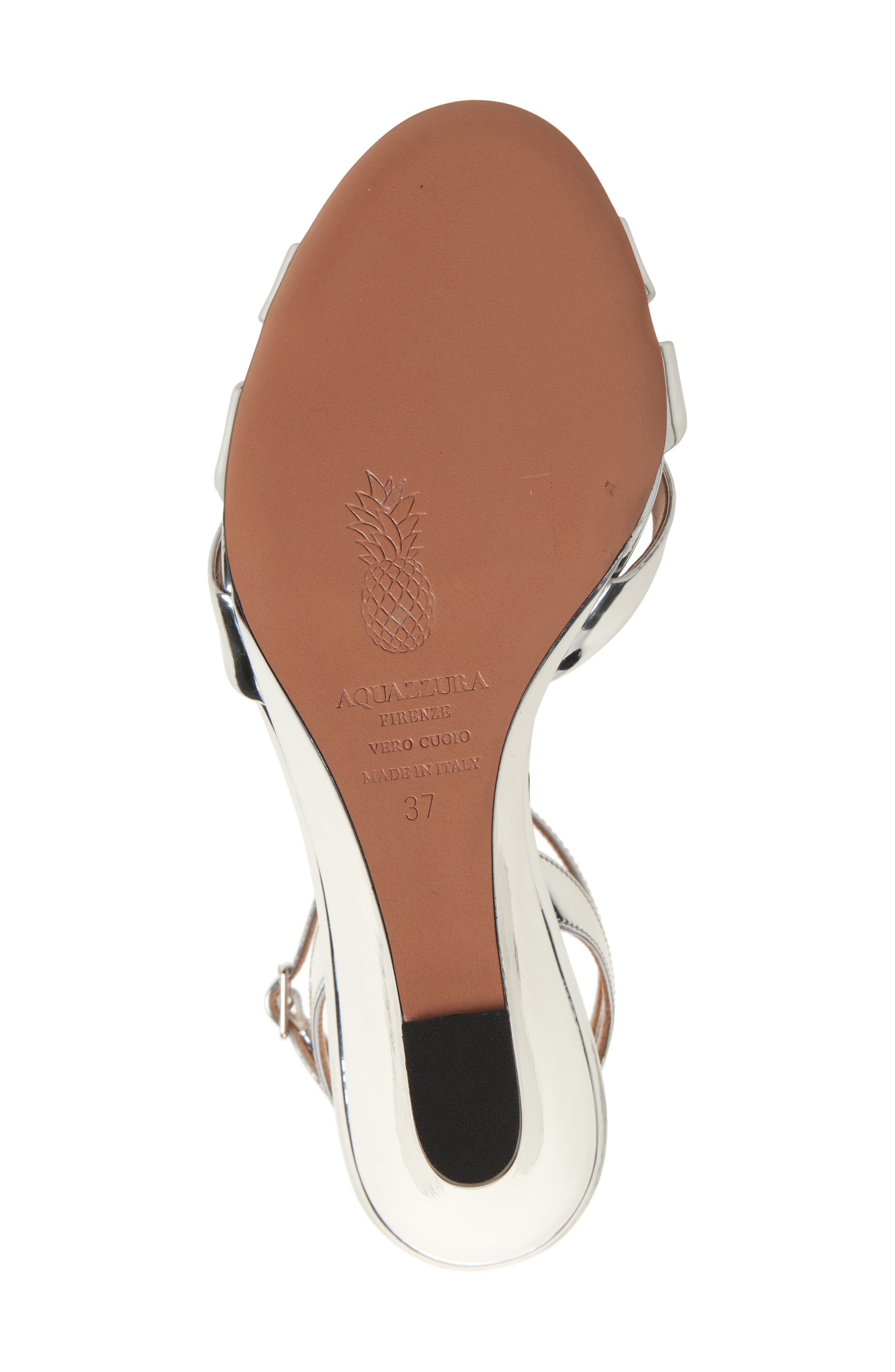 Aquazzura Tati Metallic Wedge Sandal in Silver at Nordstrom - 7