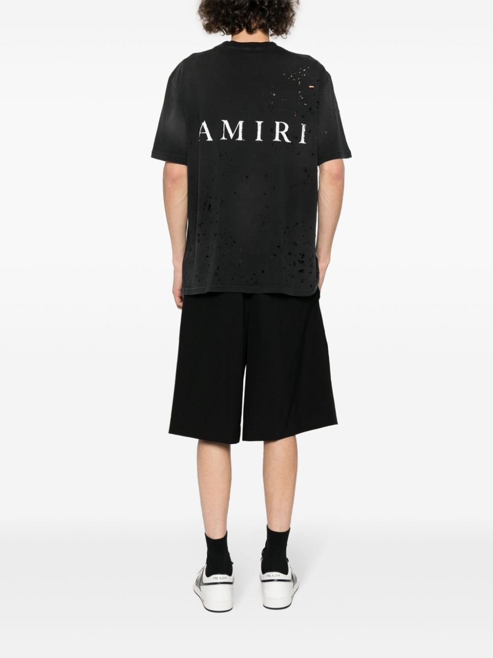 【AMIRI】メンズ WASHED SHOTGUN TEE Tシャツ AMJYTE1029-365 AMIRI Shotgun Cotton T-shirt | Grey | FARFETCH