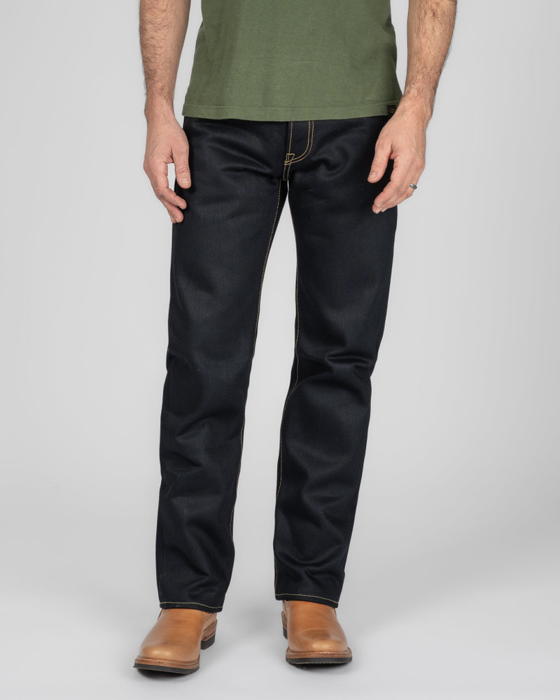 Iron Heart IH-666-XHSIB 25OZ SELVEDGE DENIM SLIM STRAIGHT CUT JEANS - INDIGO/BLACK outlook