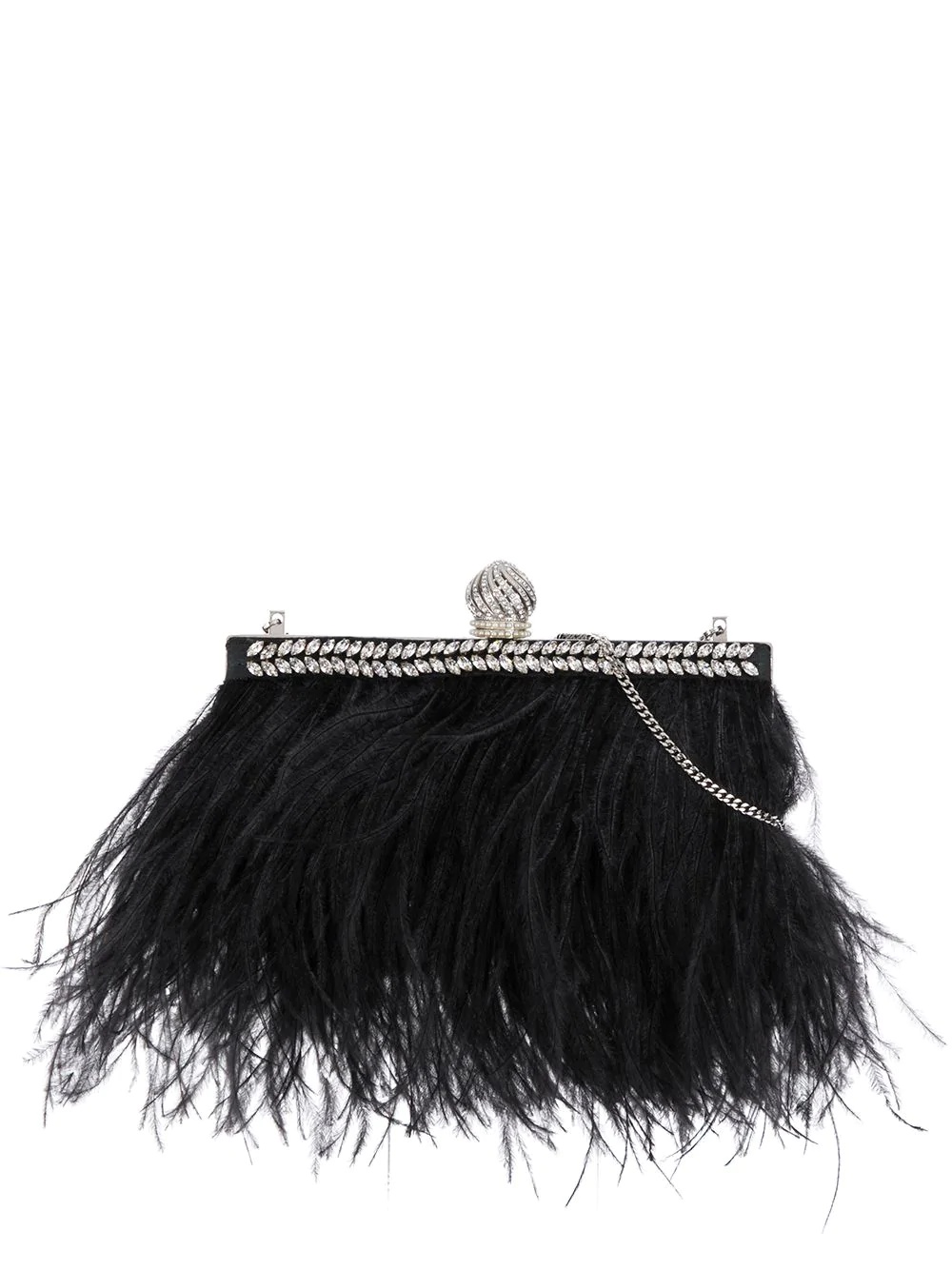 Celeste feather-trimmed clutch - 1