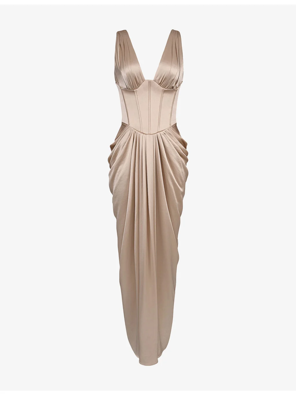 Angeline Corset Satin Maxi Dress - 1