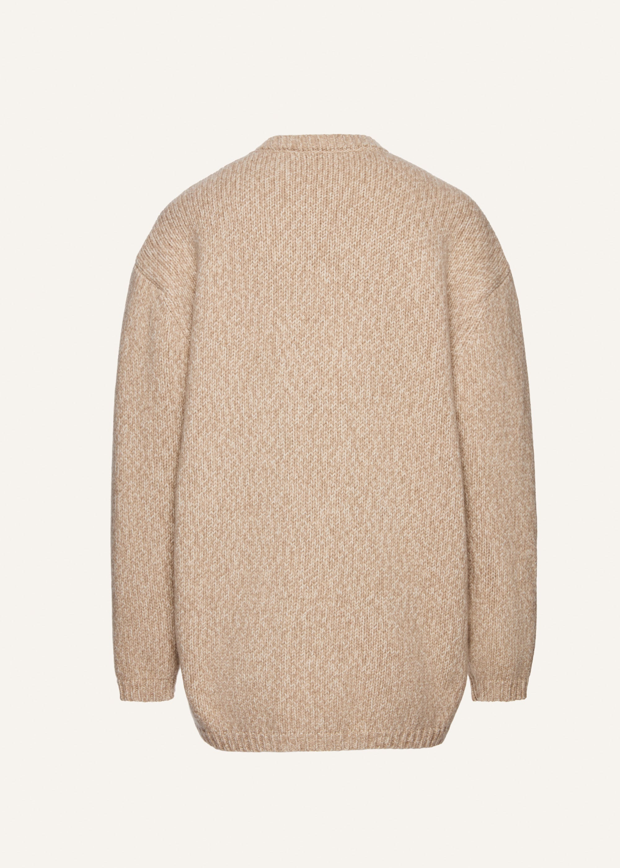 Oversized marled cardigan in beige - 2