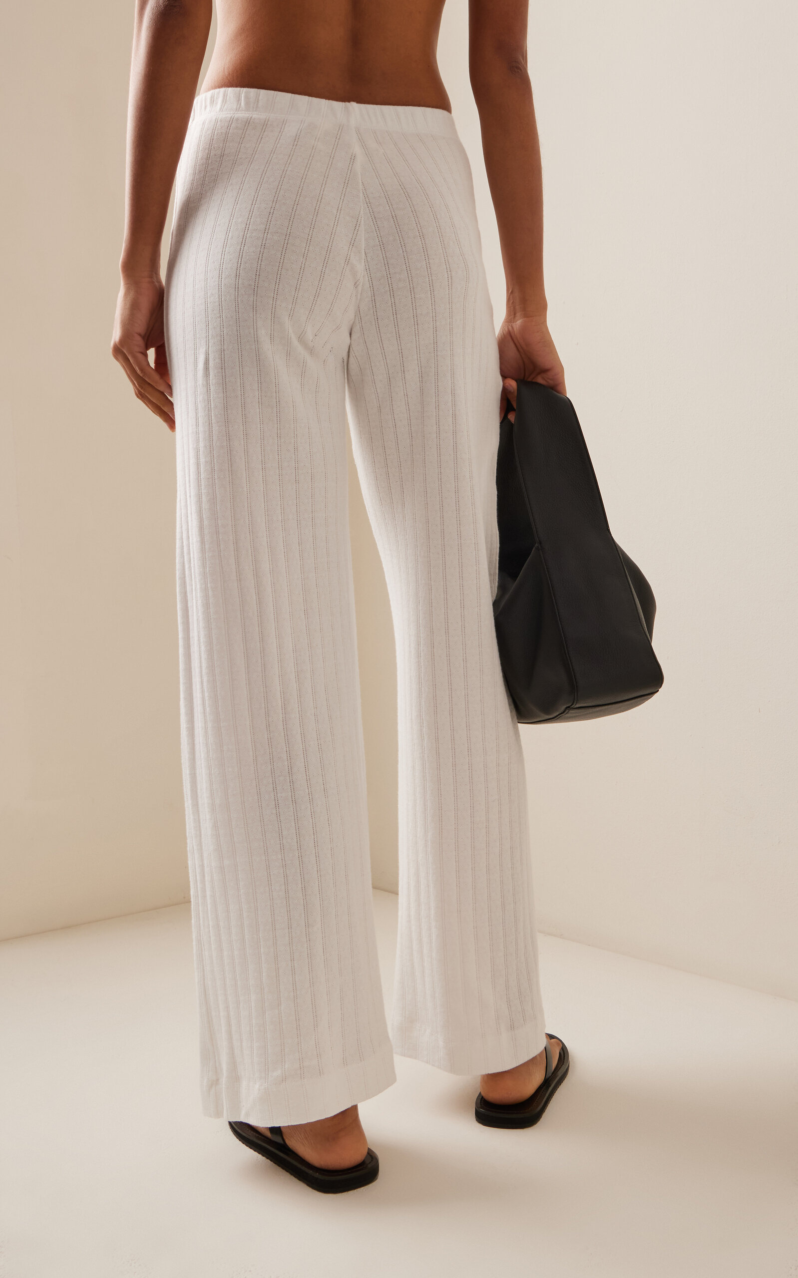 Pointelle-Knit Cotton Boxer Pants white - 4