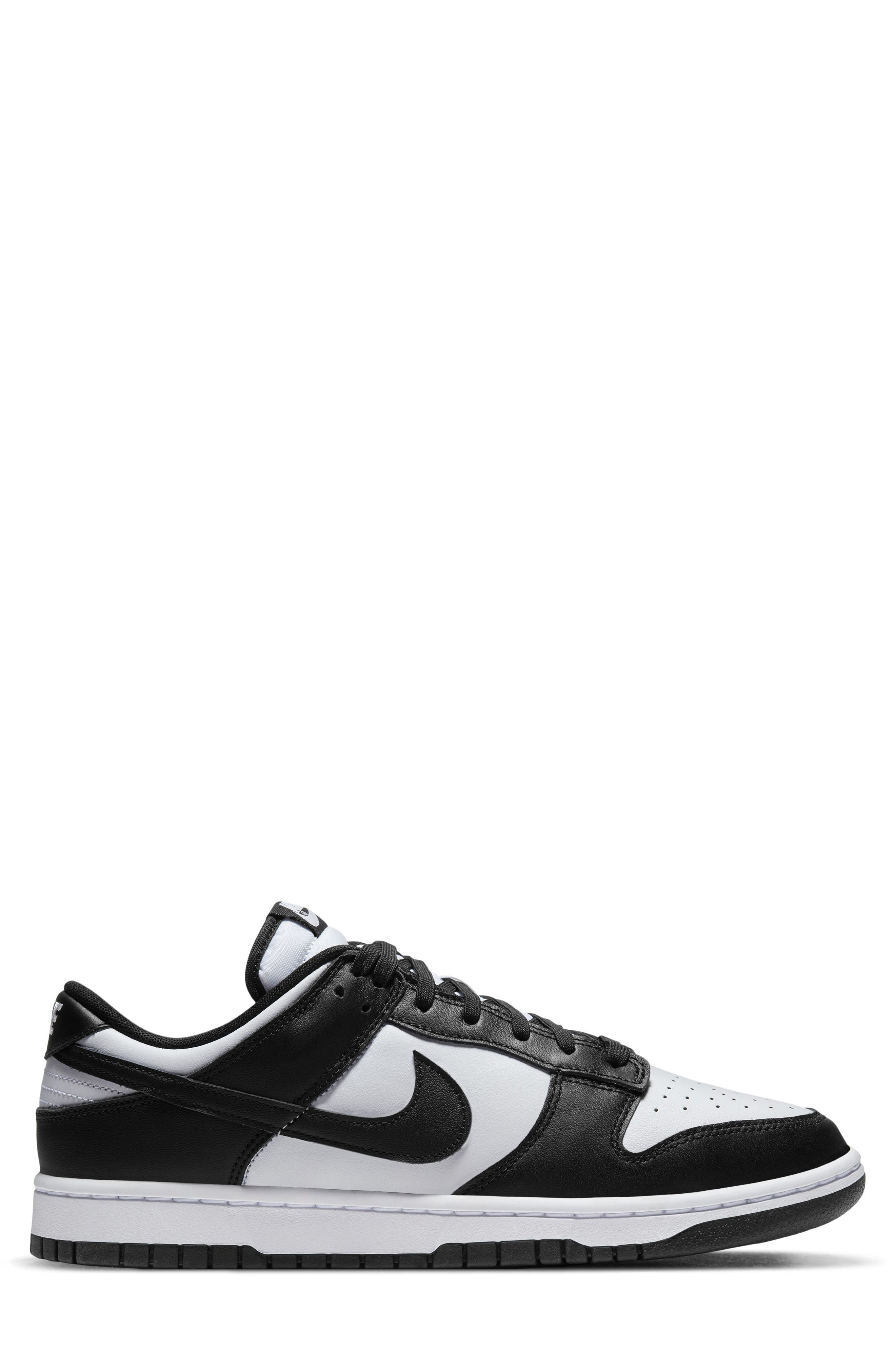 Nike Dunk Low Retro Basketball Sneaker in White/Black/White at Nordstrom - 4