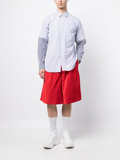Comme des Garçons SHIRT striped panelled cotton shirt outlook