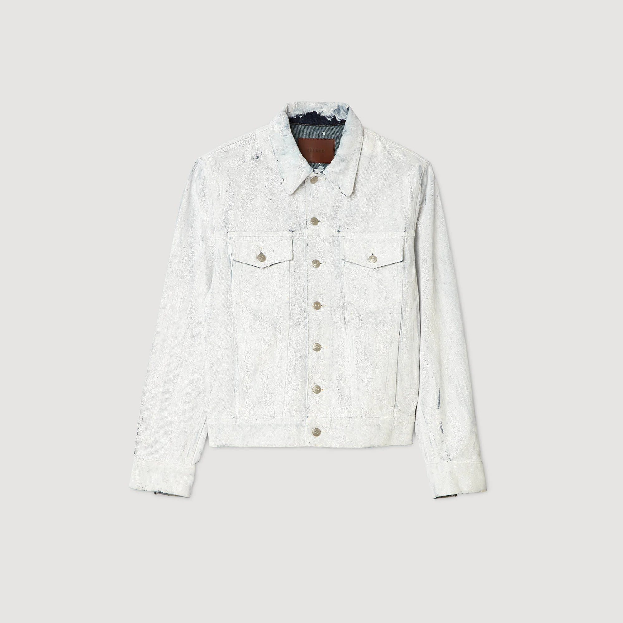 CRACKED COATED DENIM JACKET - 1