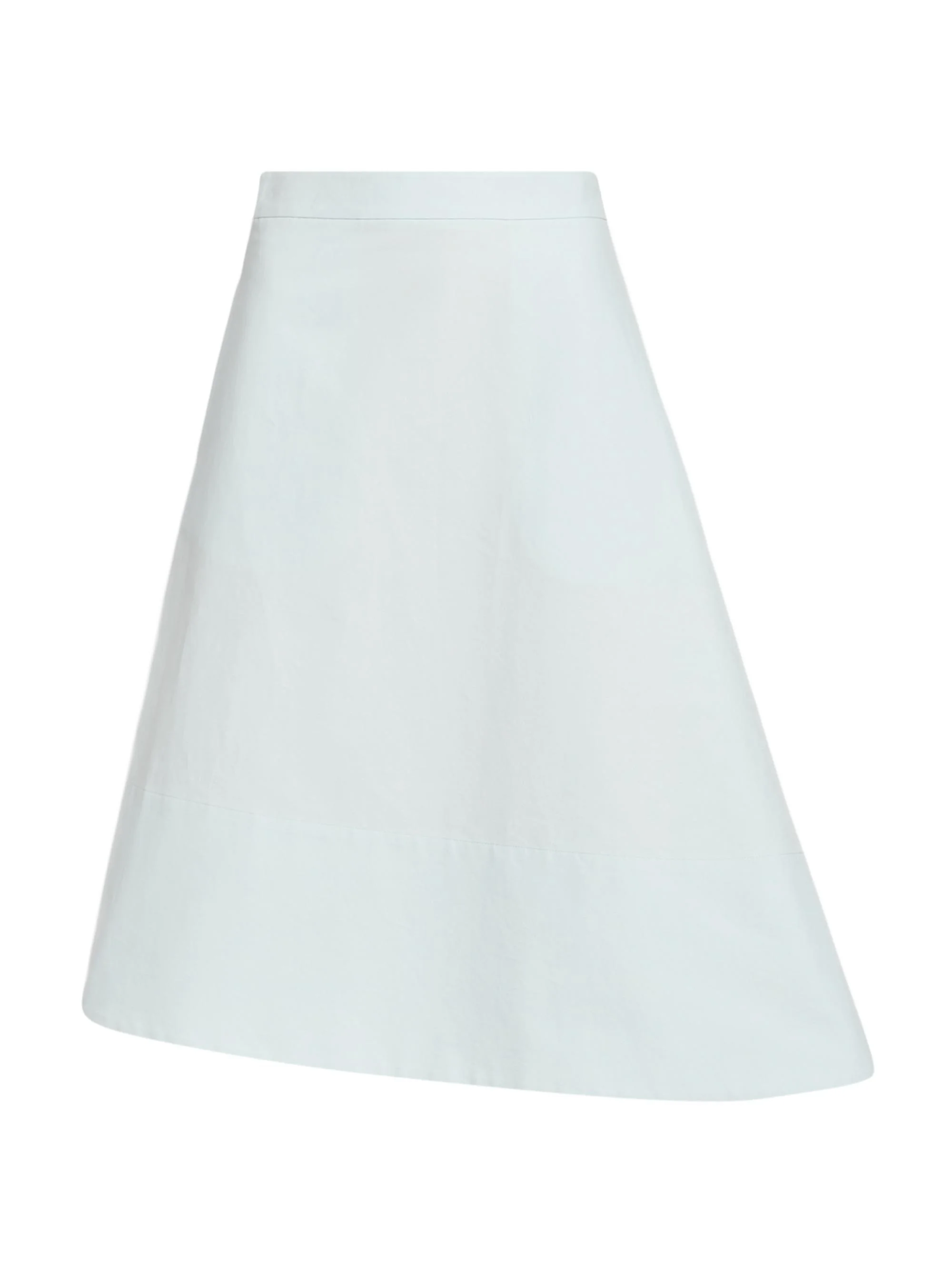 Women's Compact Light Double-Cotton Asymmetric Midi-Skirt - Sky - 1