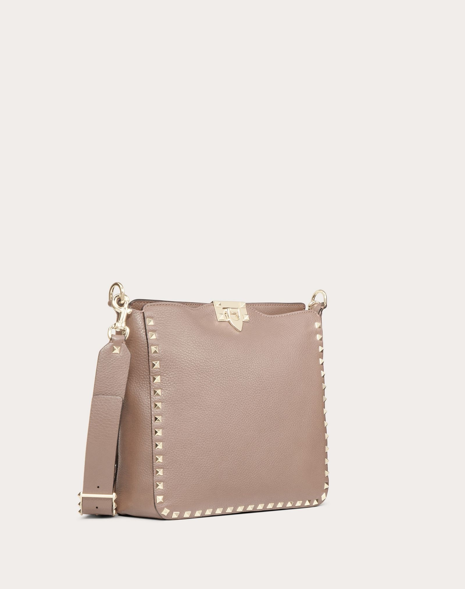 Small grain calfskin leather Rockstud hobo bag - 2