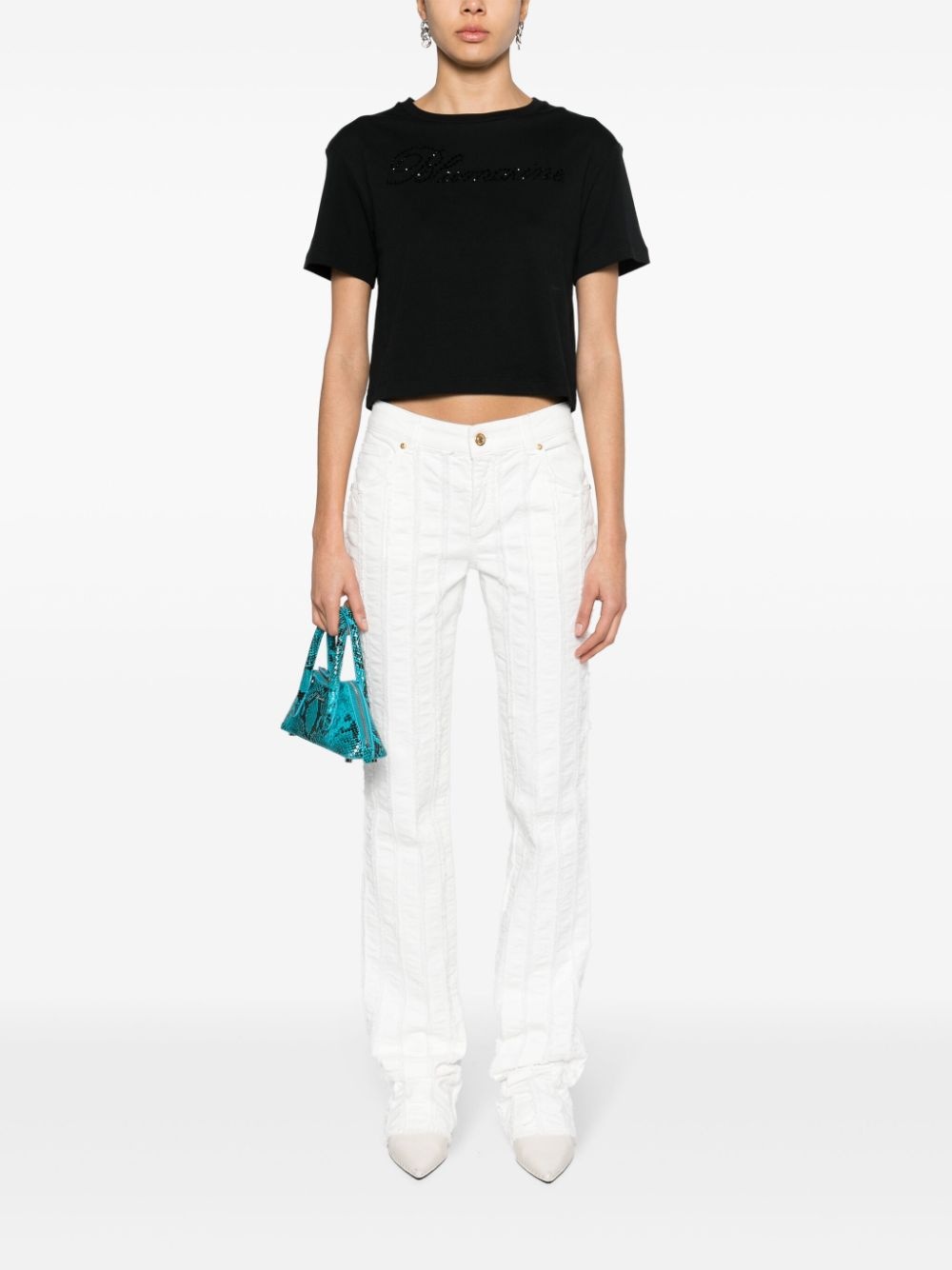rhinestone-embellished cotton T-shirt - 2