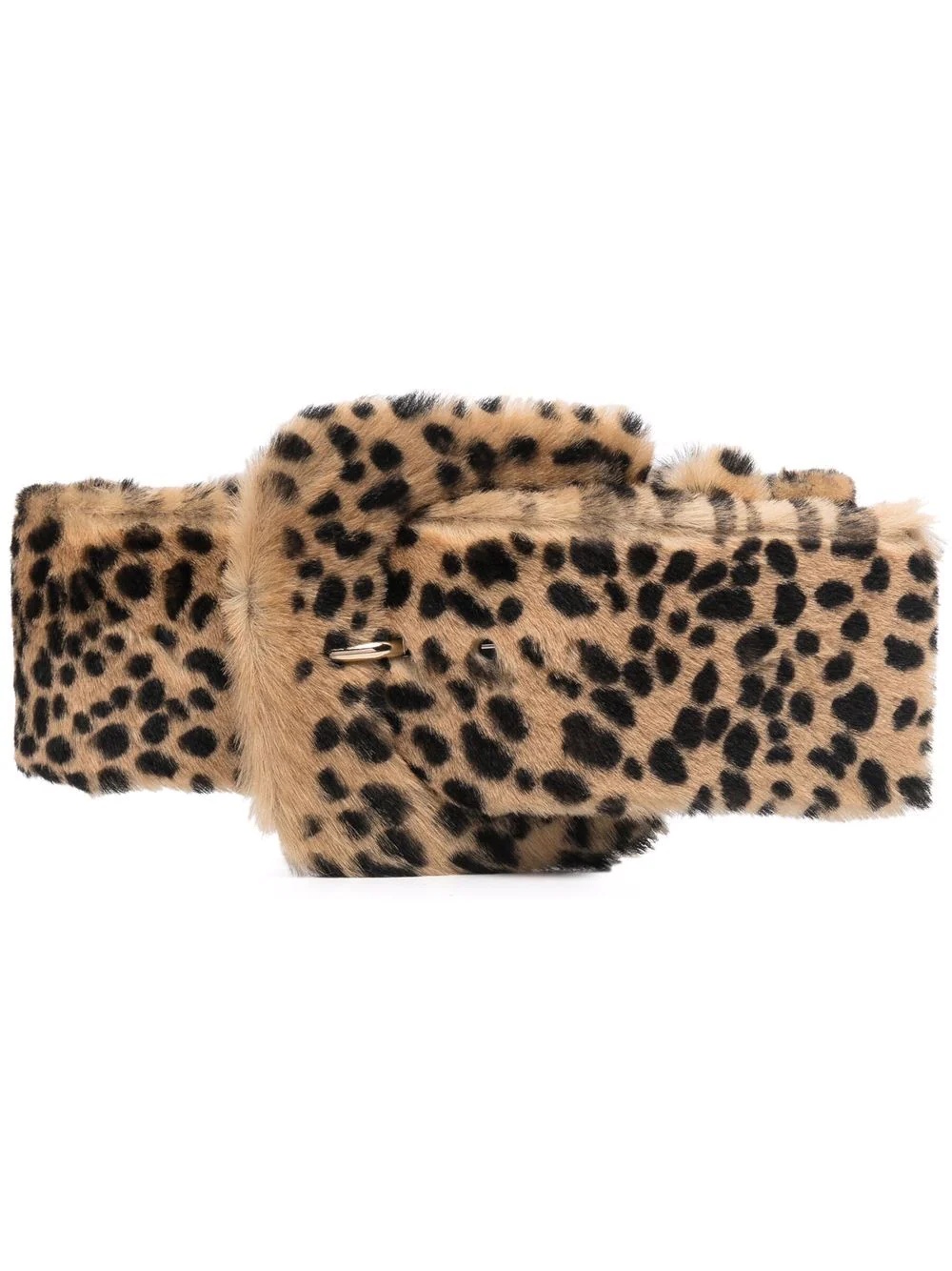 animal-pattern fur-trimmed belt - 1