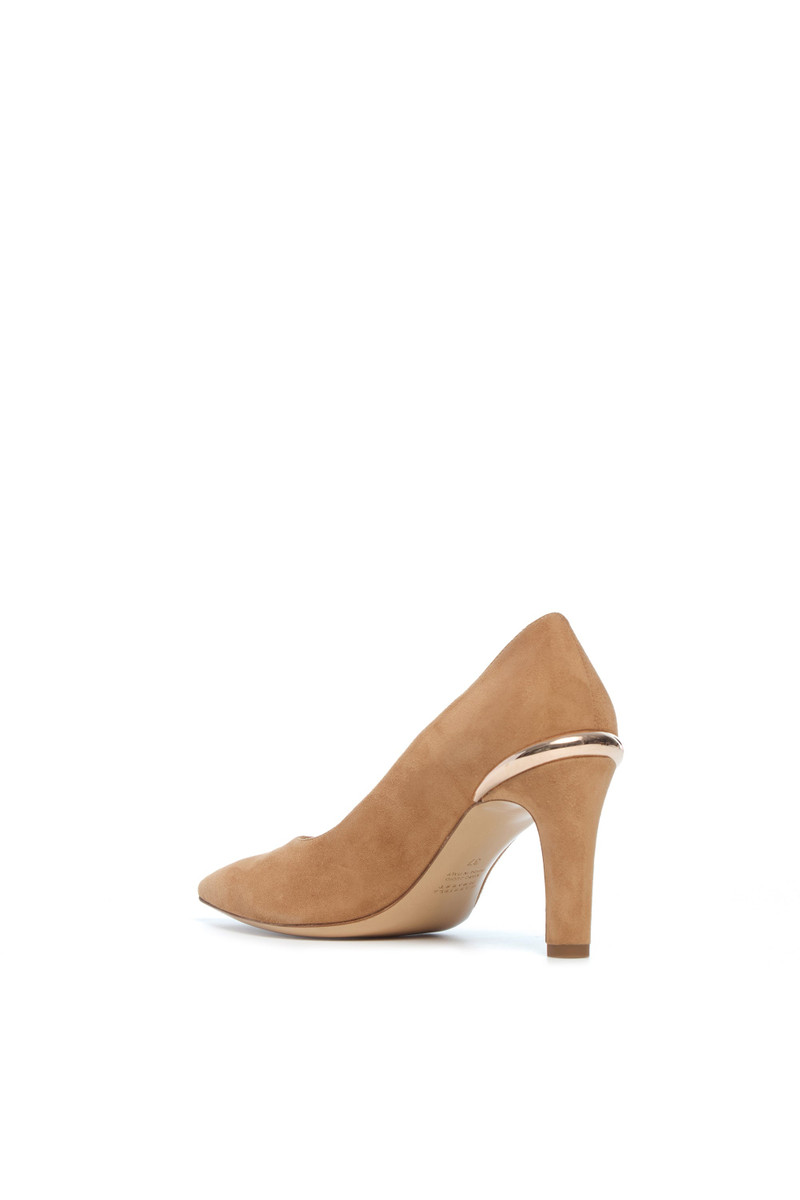 GABRIELA HEARST Edwina High Heel Stiletto Pump in Dark Camel Suede outlook