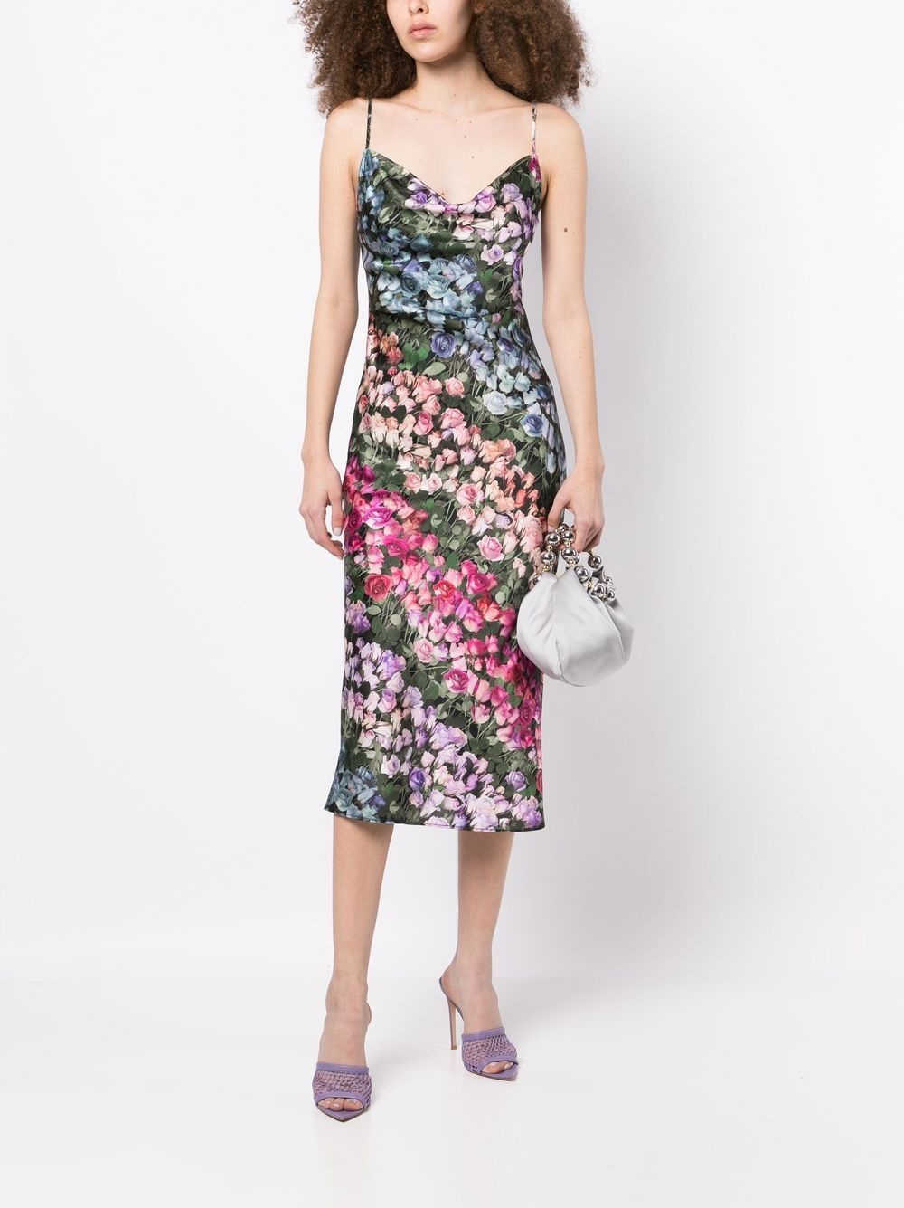 all-over rose-print slip dress - 2