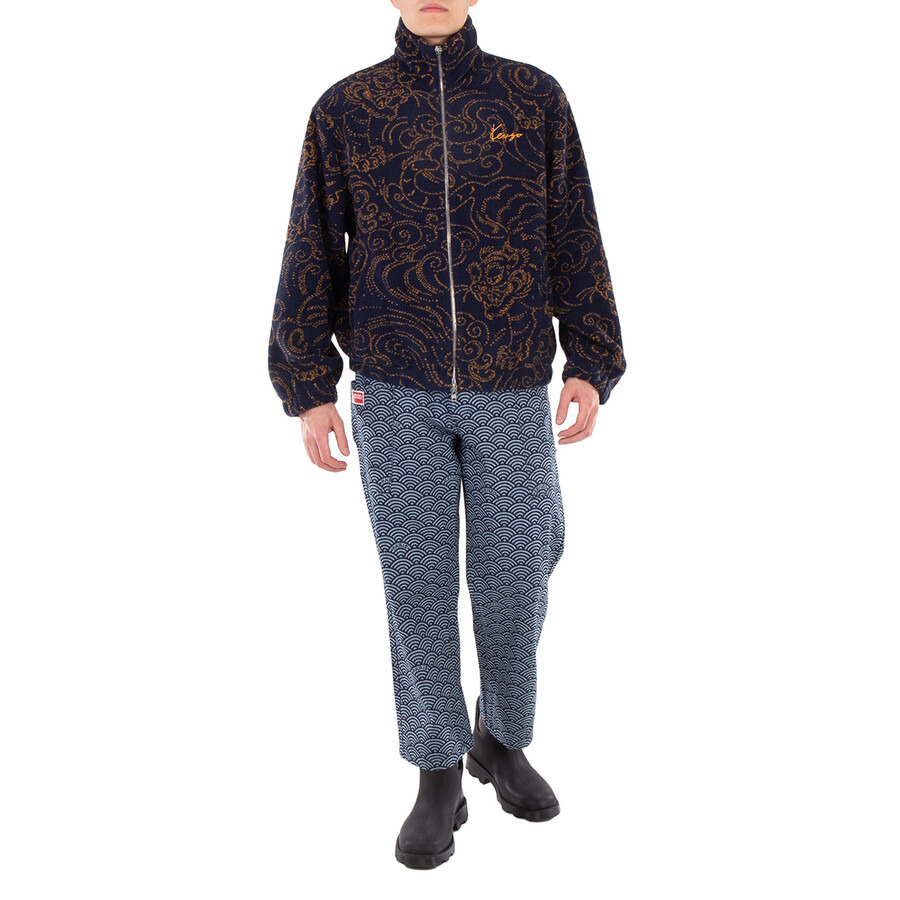 Kenzo Geometric-Pattern Denim Pants - 4