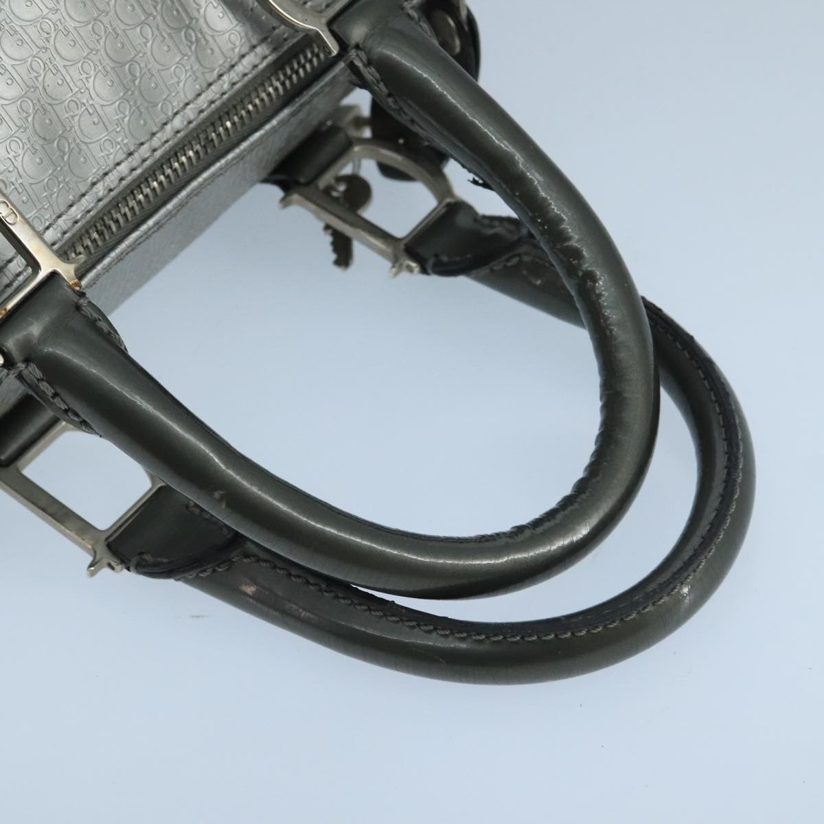 DIOR Trotter Canvas Hand Bag Silver - 7