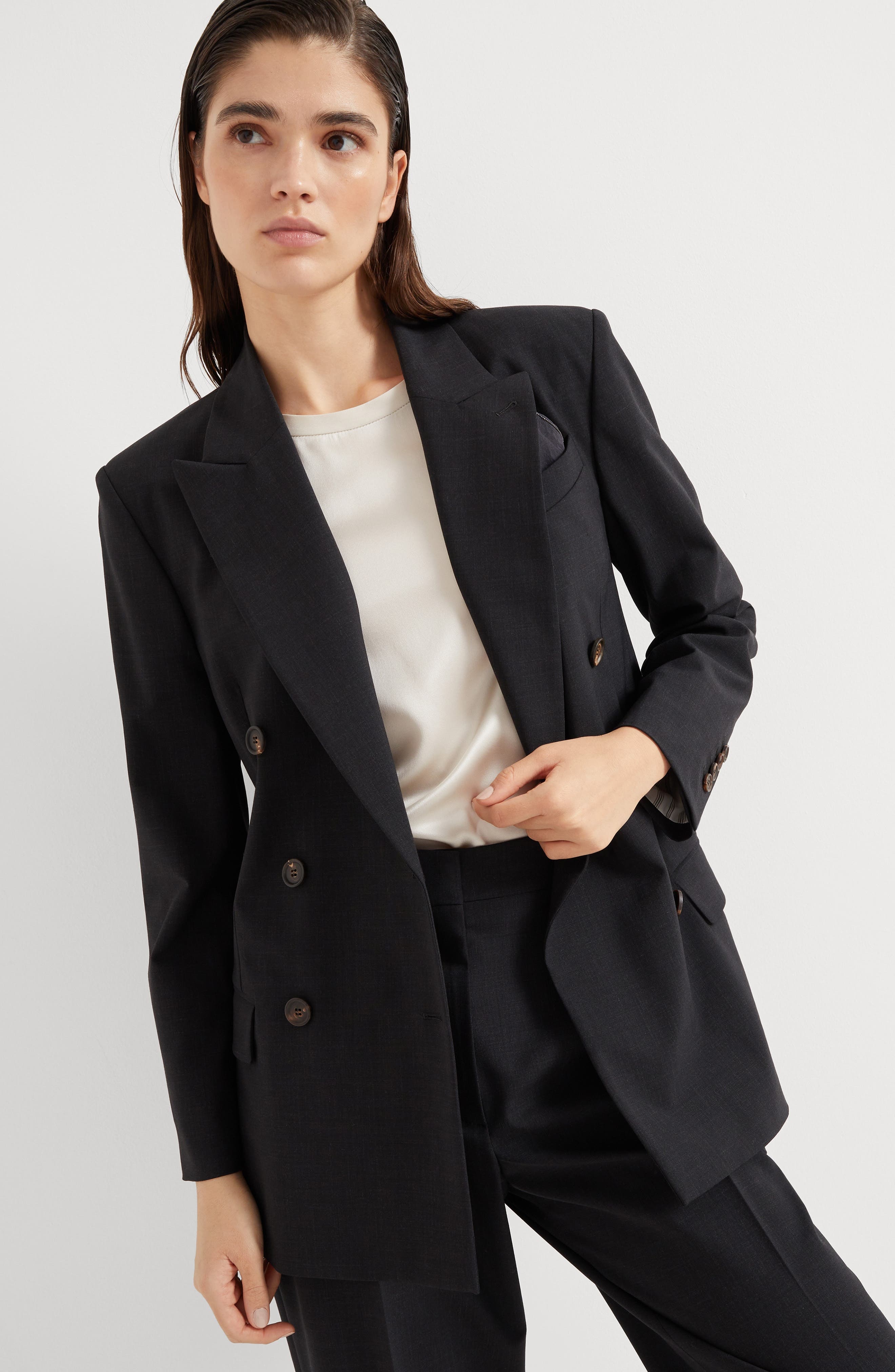 Brunello Cucinelli Blazer with monili in Lignite Grey at Nordstrom - 5