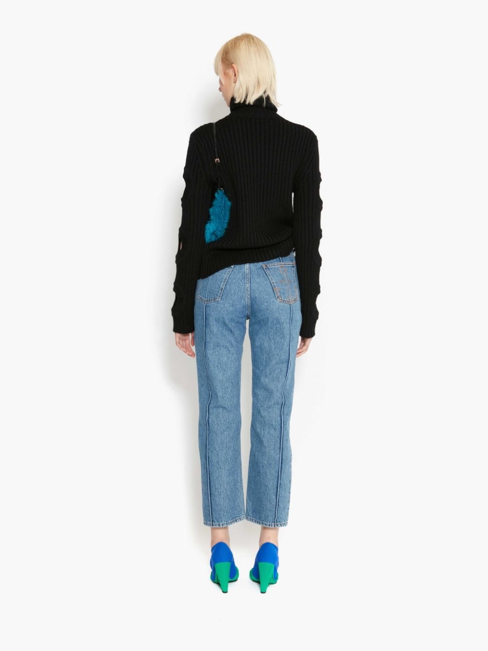 CUT OUT SLEEVE TURTLENECK JUMPER - 4