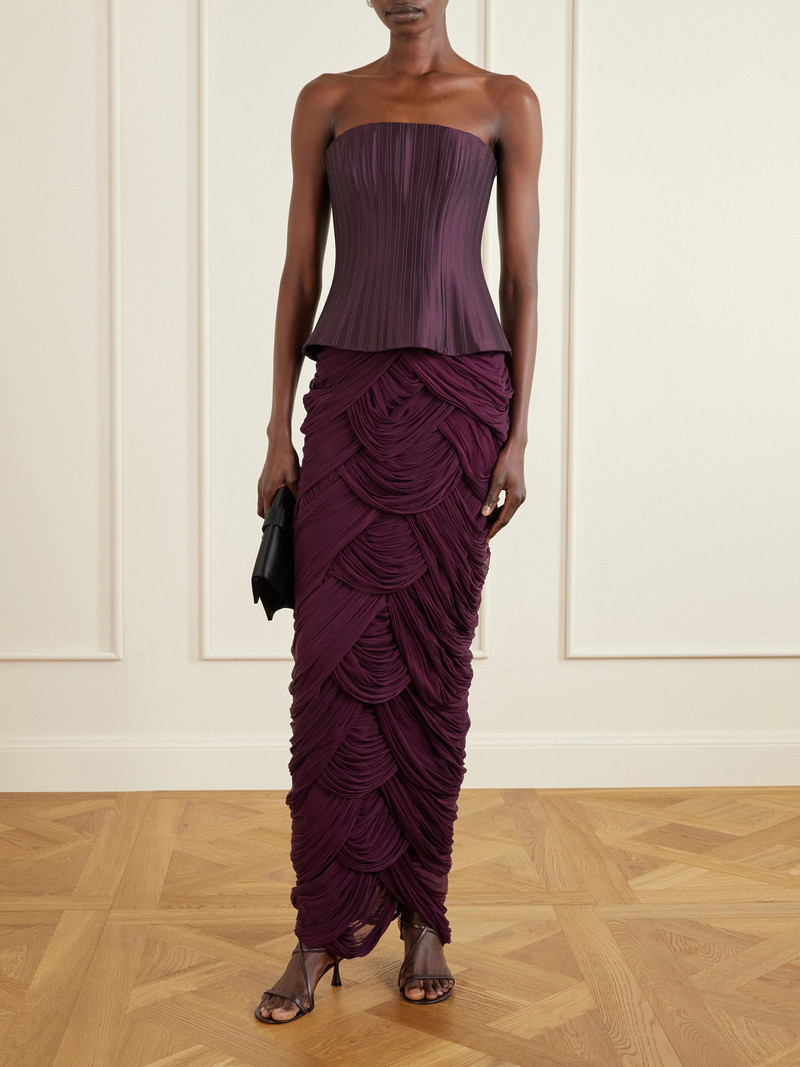 DANIELLE FRANKEL Veda Strapless Silk-twill Bustier outlook