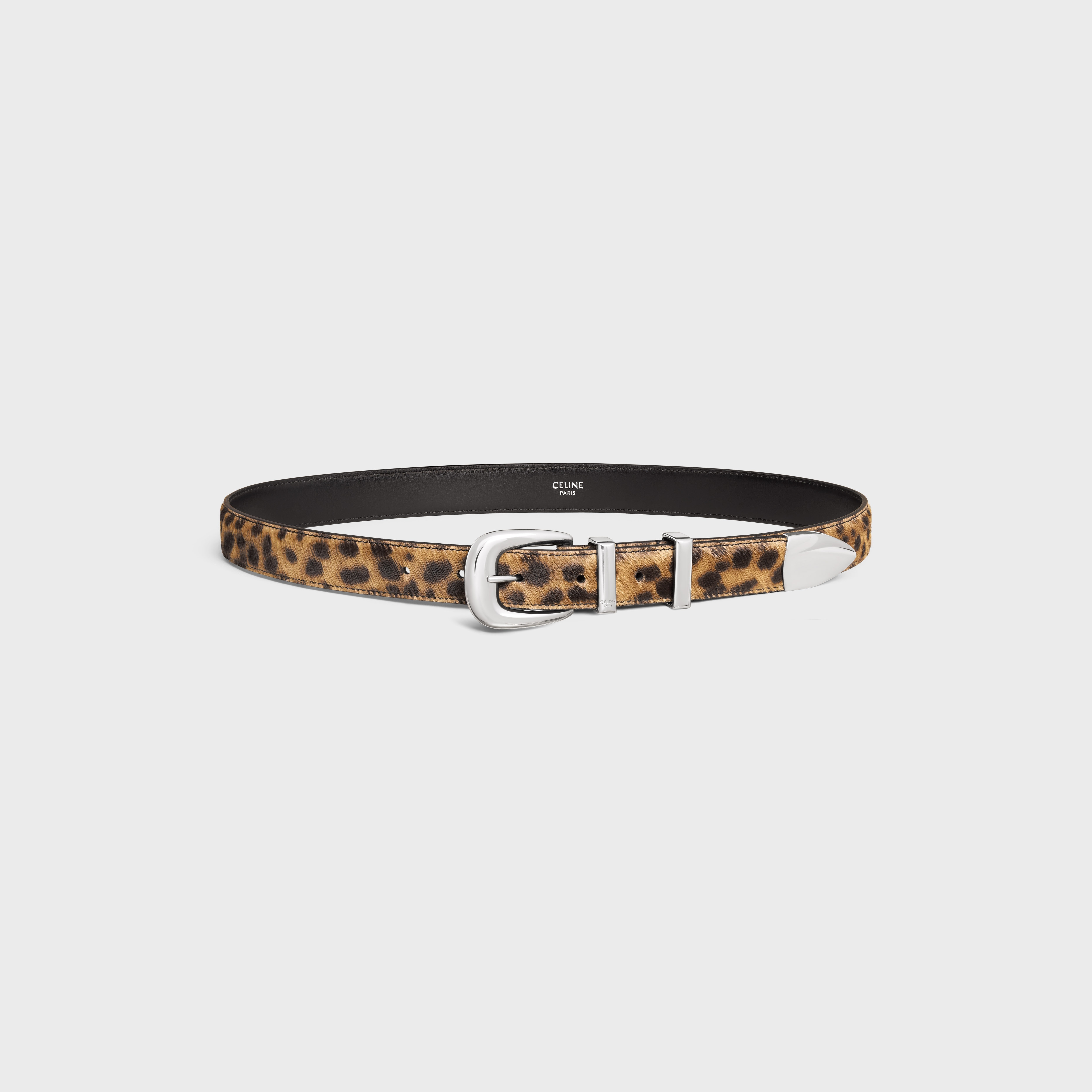 MEDIUM WESTERN BELT in PONY CALFSKIN WITH LEOPARD PRINT - 3