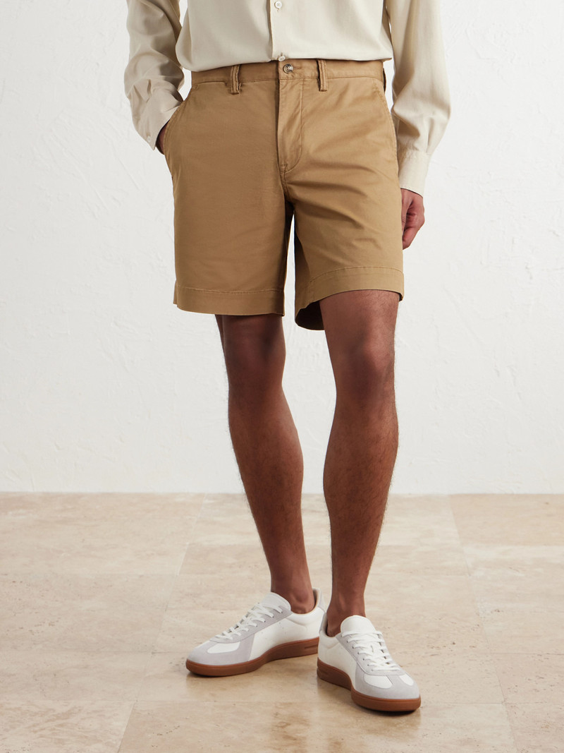 Logo-Embroidered Straight-Leg Cotton-Blend Twill Shorts 3