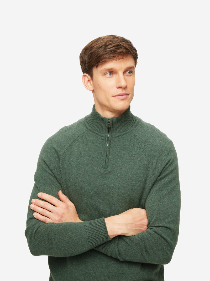 Men's Half-Zip Sweater Finley Cashmere Green - 4