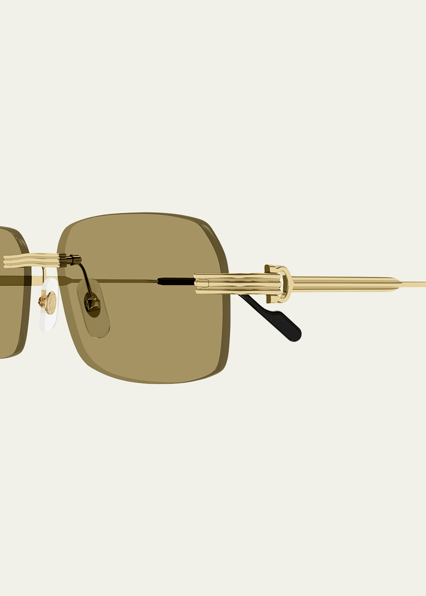 Men's Rimless Rectangle Metal Sunglasses - 2