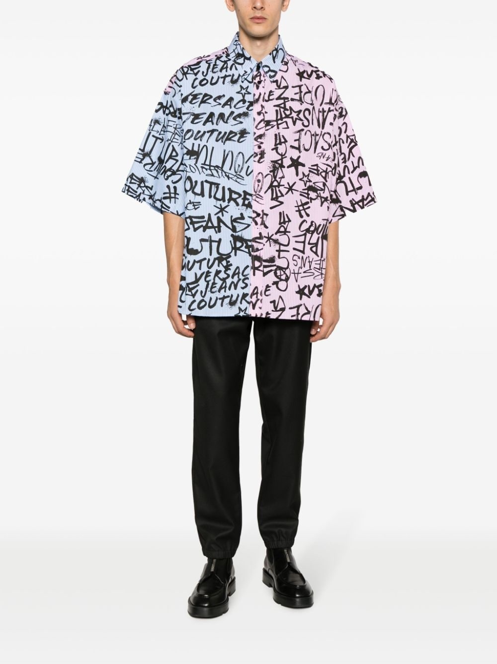 logo-patch drawstring straight-leg trousers - 2