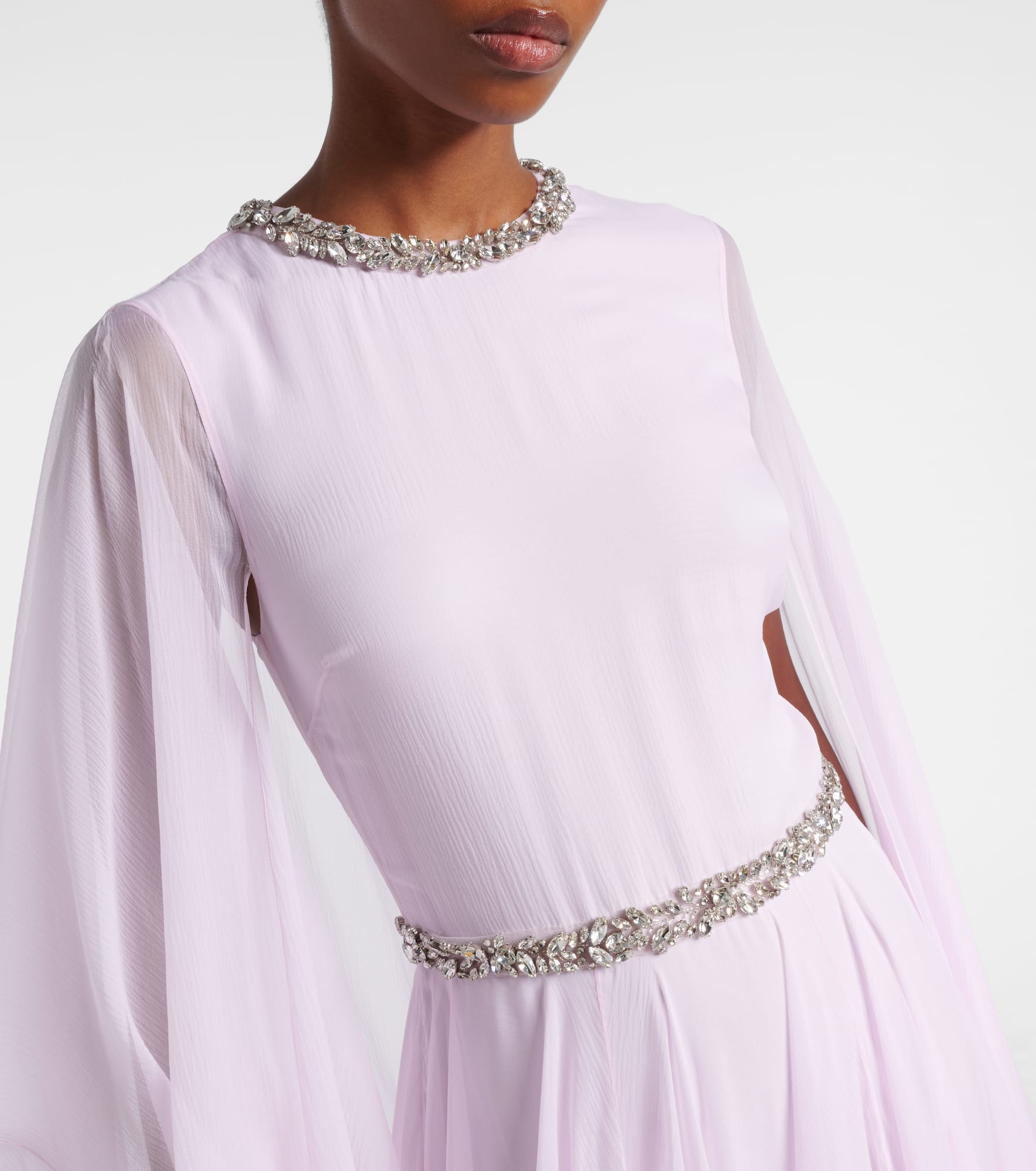 Draped shirred silk gown - 4