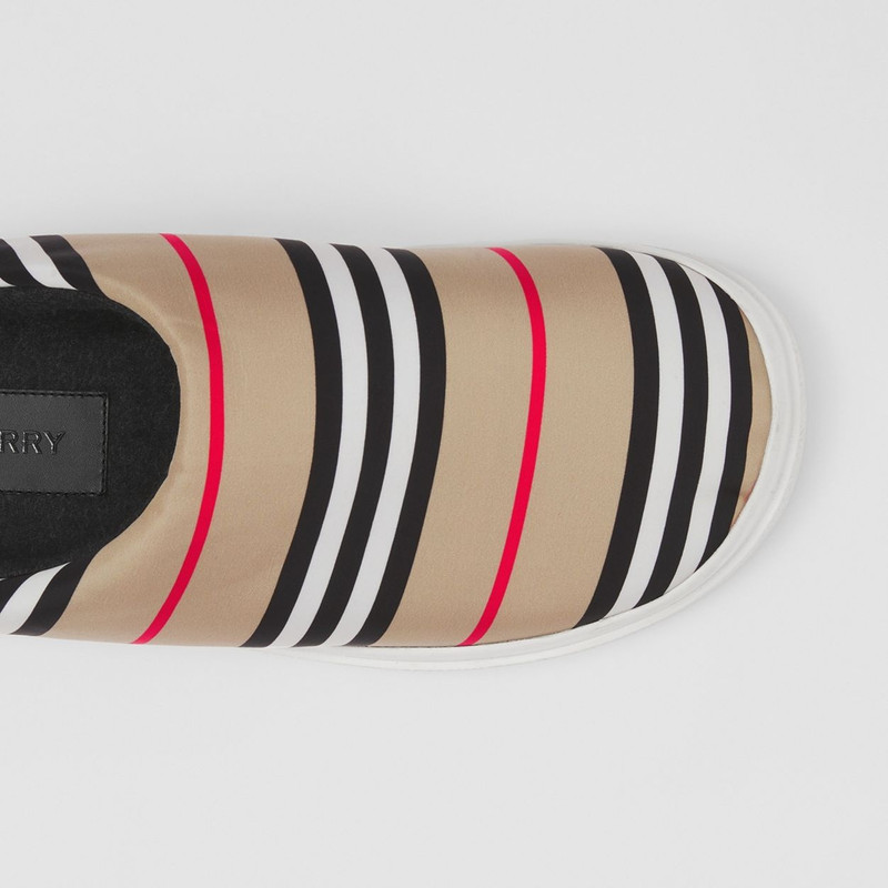 Burberry Icon Stripe Nylon Slippers outlook