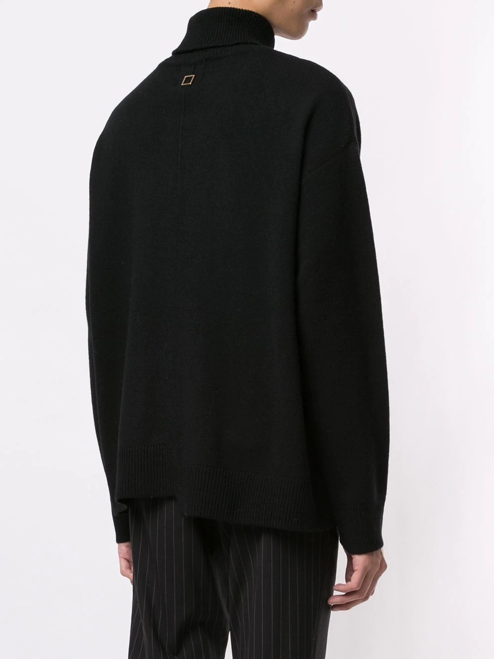 asymmetric hem roll-neck sweater - 4