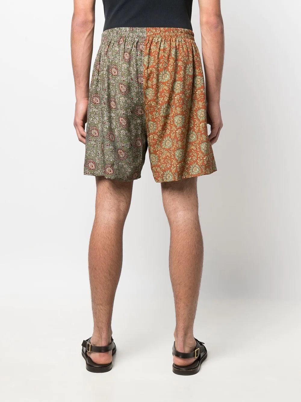 two-tone paisley shorts - 4