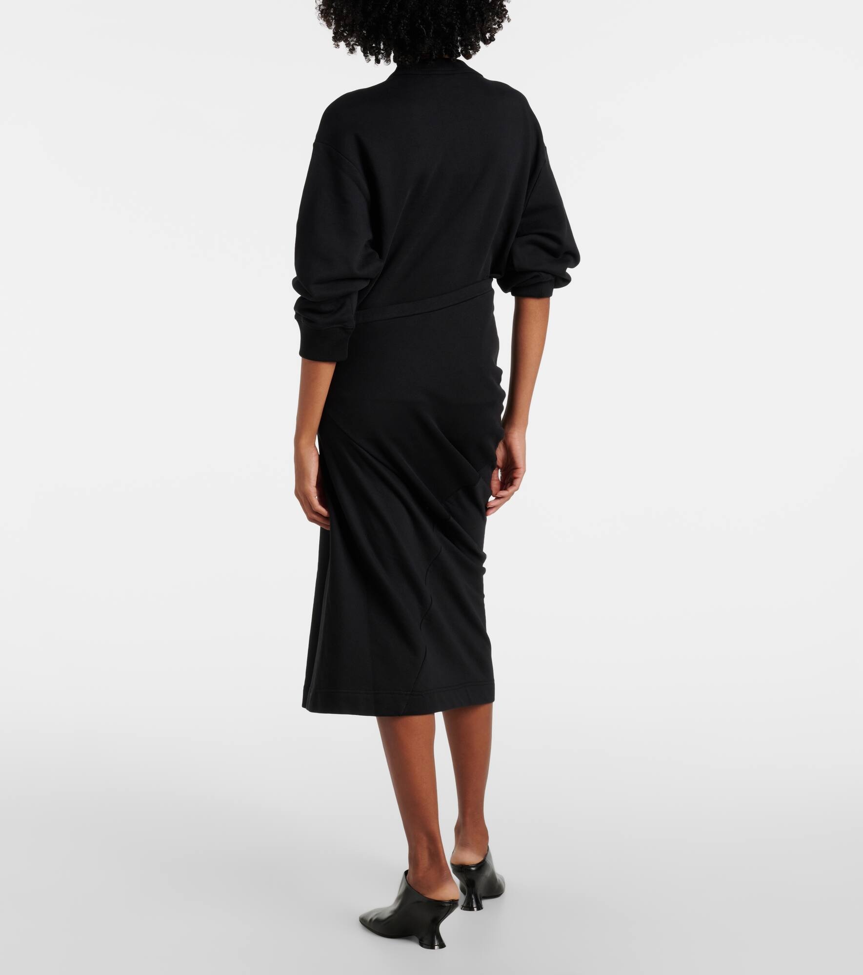 Ruched cotton midi skirt - 3