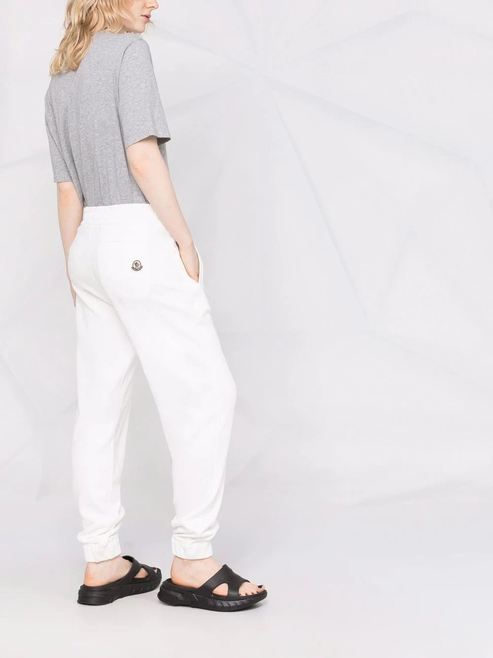 tapered cotton track pants - 6