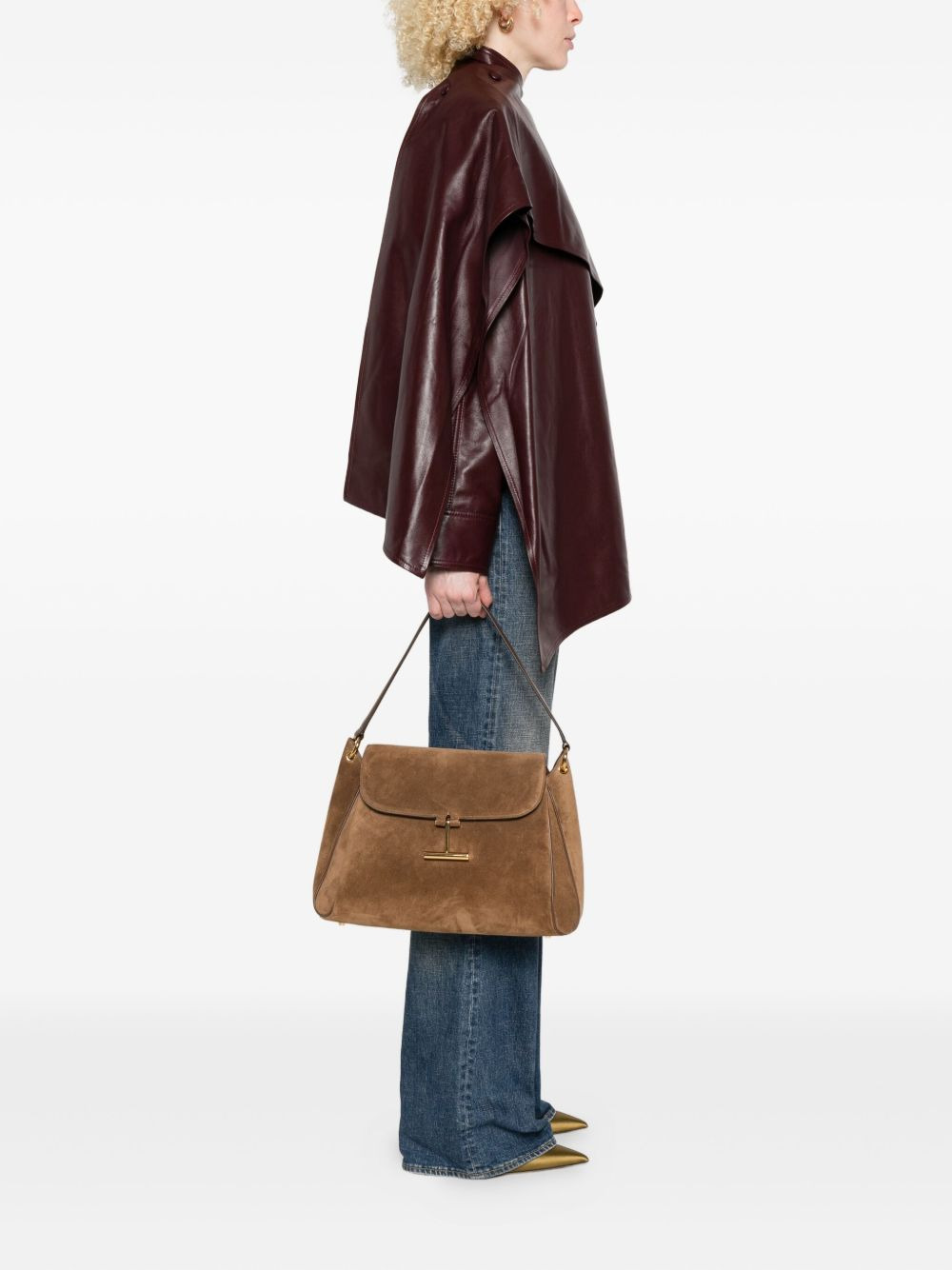 T-bar suede cross body bag - 2