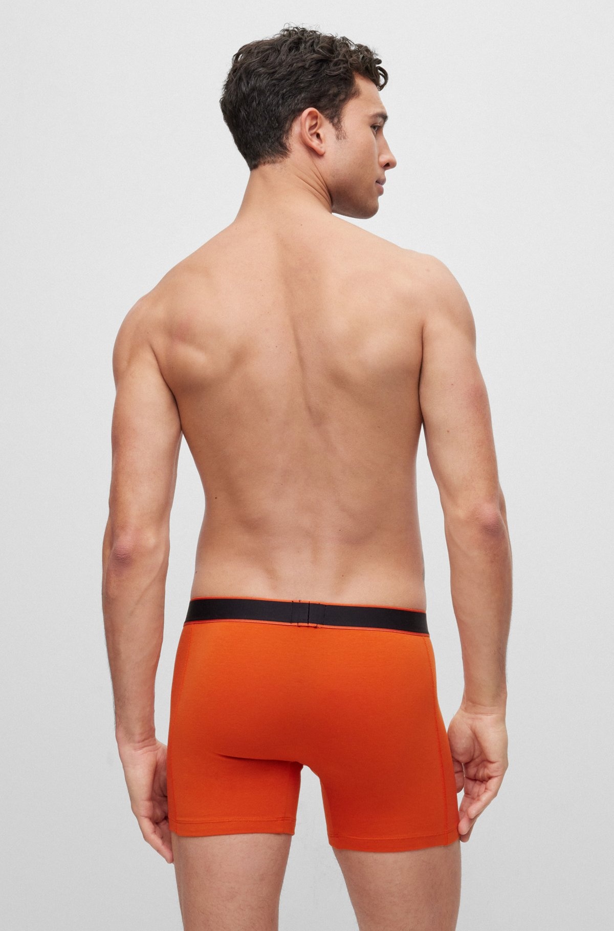 STRETCH-COTTON BOXER BRIEFS WITH STRIPES AND LOGOS - 3