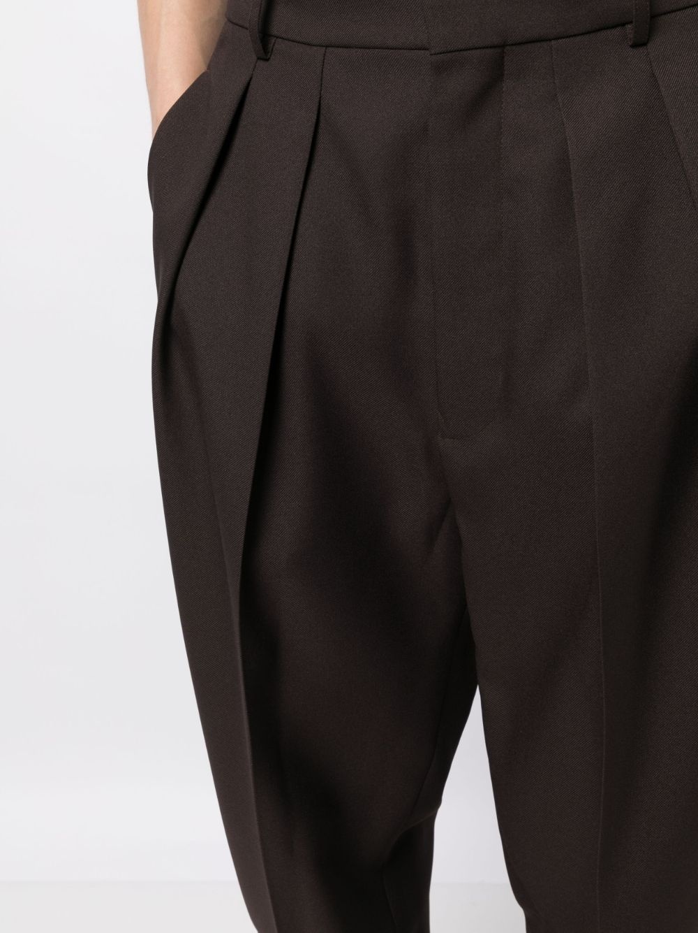 tapered box-pleated trousers - 5