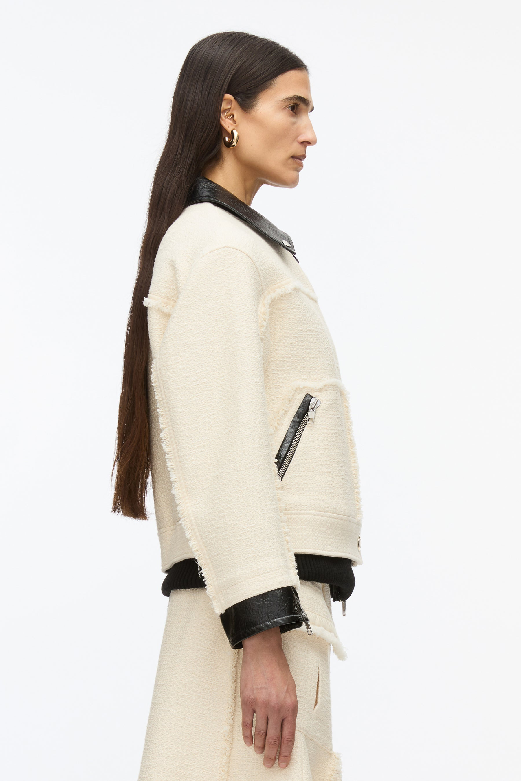 Hybrid Tweed Moto Jacket - 4