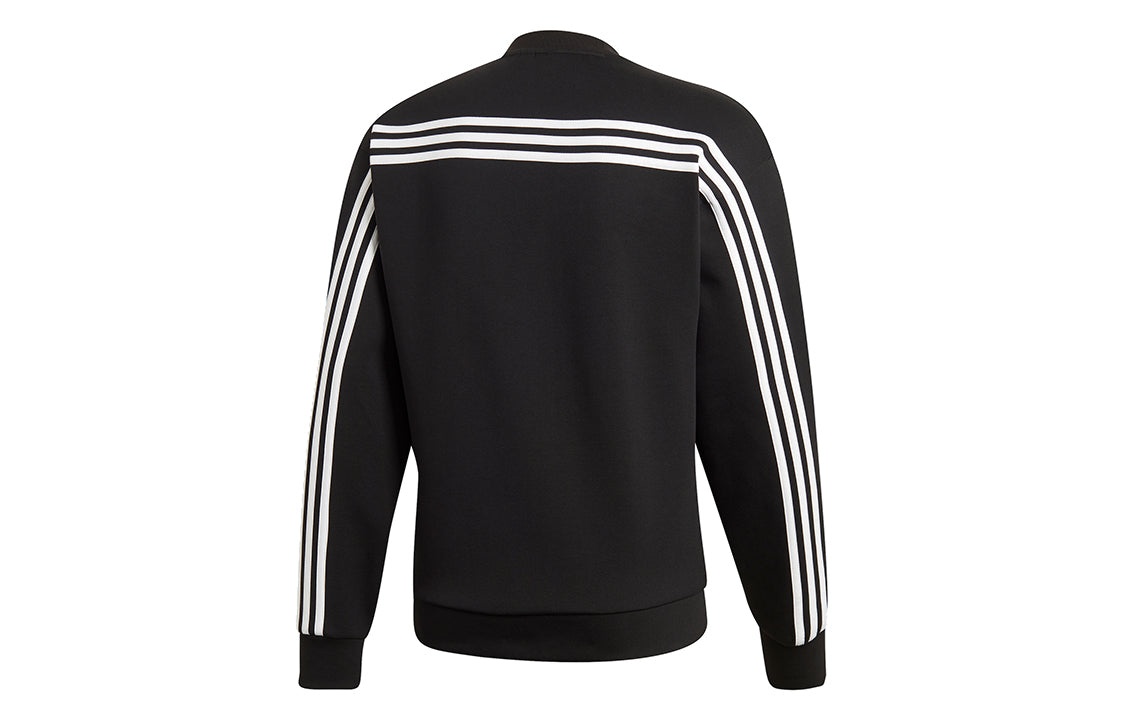 adidas M Mh 3s Crew Casual Sports Solid Color Round Neck Black DX7654 - 2