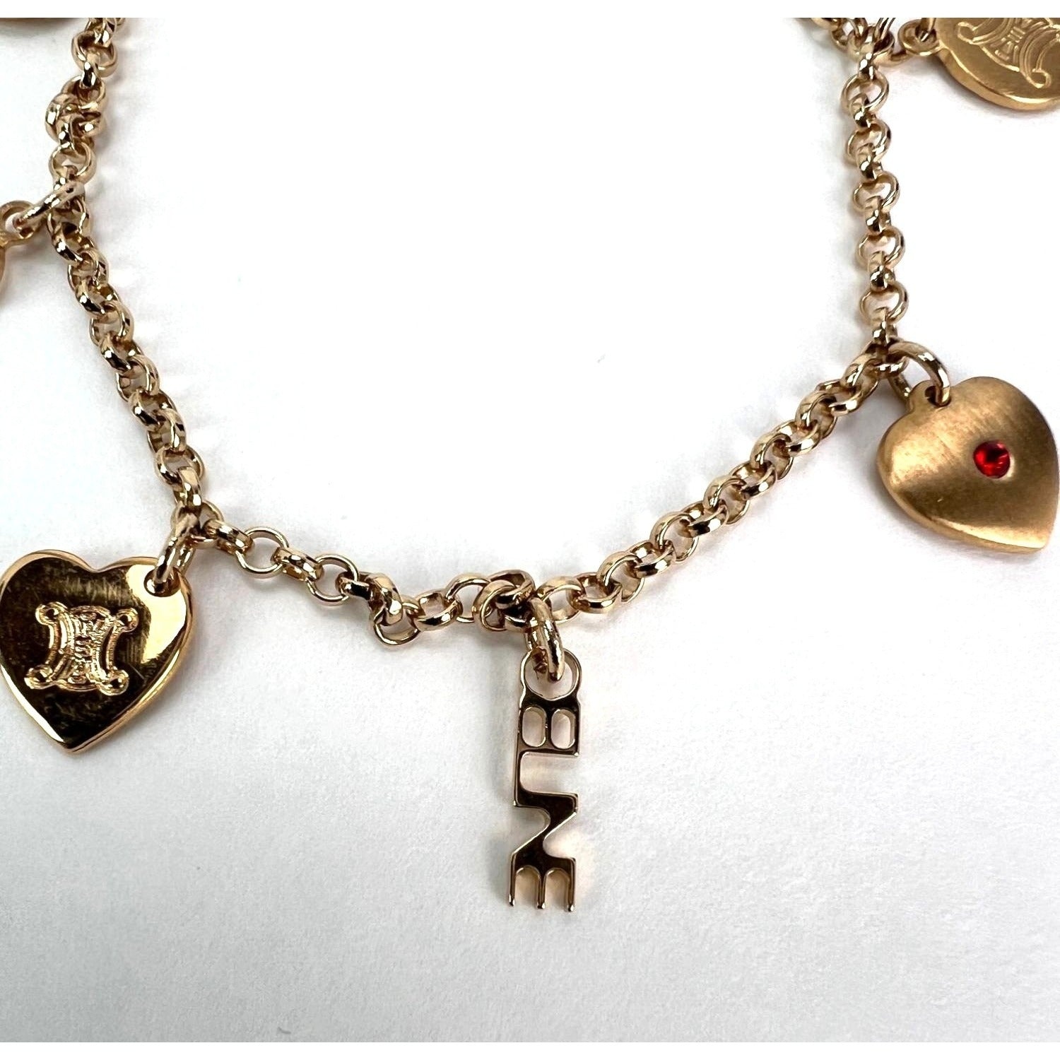 Celine Triomphe Gold metal Charm Bracelet - 12