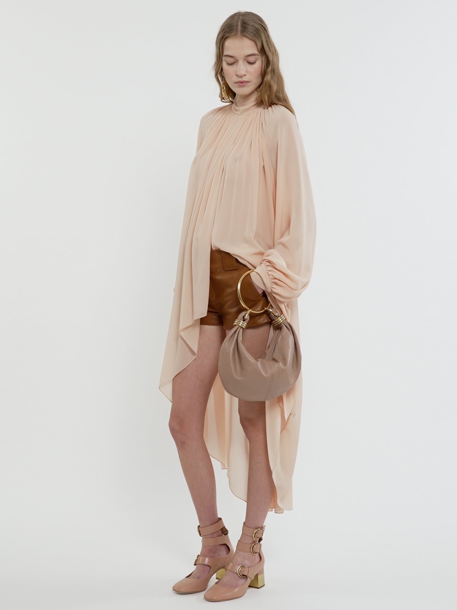FLUID TUNIC DRESS IN SILK GEORGETTE - 5