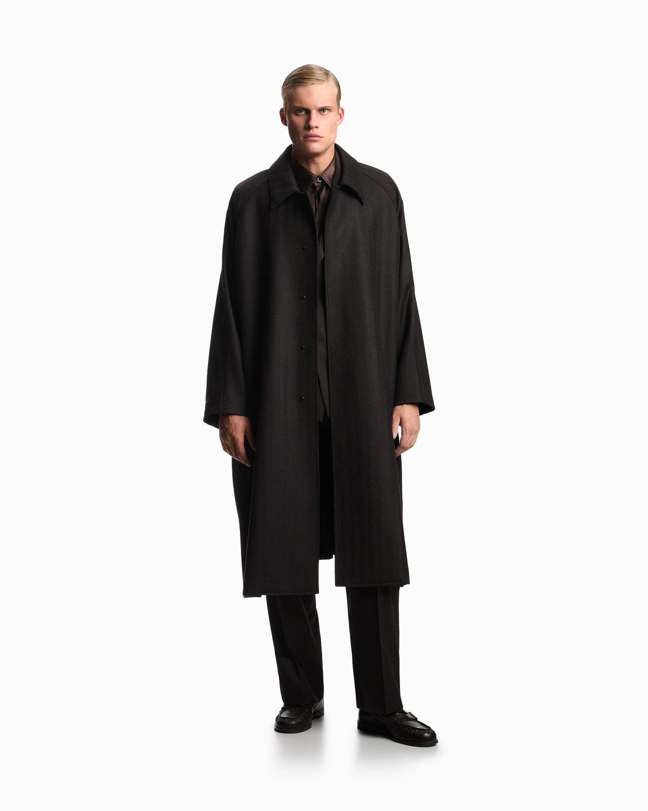COMPACT WOOL COAT WITH A CHEVRON MOTIF - 2