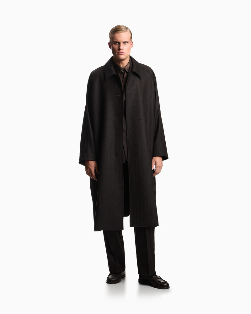 COMPACT WOOL COAT WITH A CHEVRON MOTIF 2