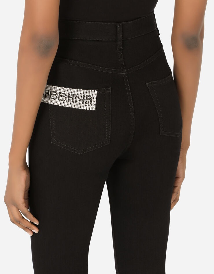Stretch denim jeans with crystal mesh Dolce&Gabbana embellishment - 5