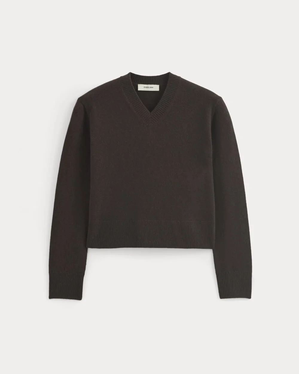 CASHMERE CROPPED HIGH-V SWEATER - 1