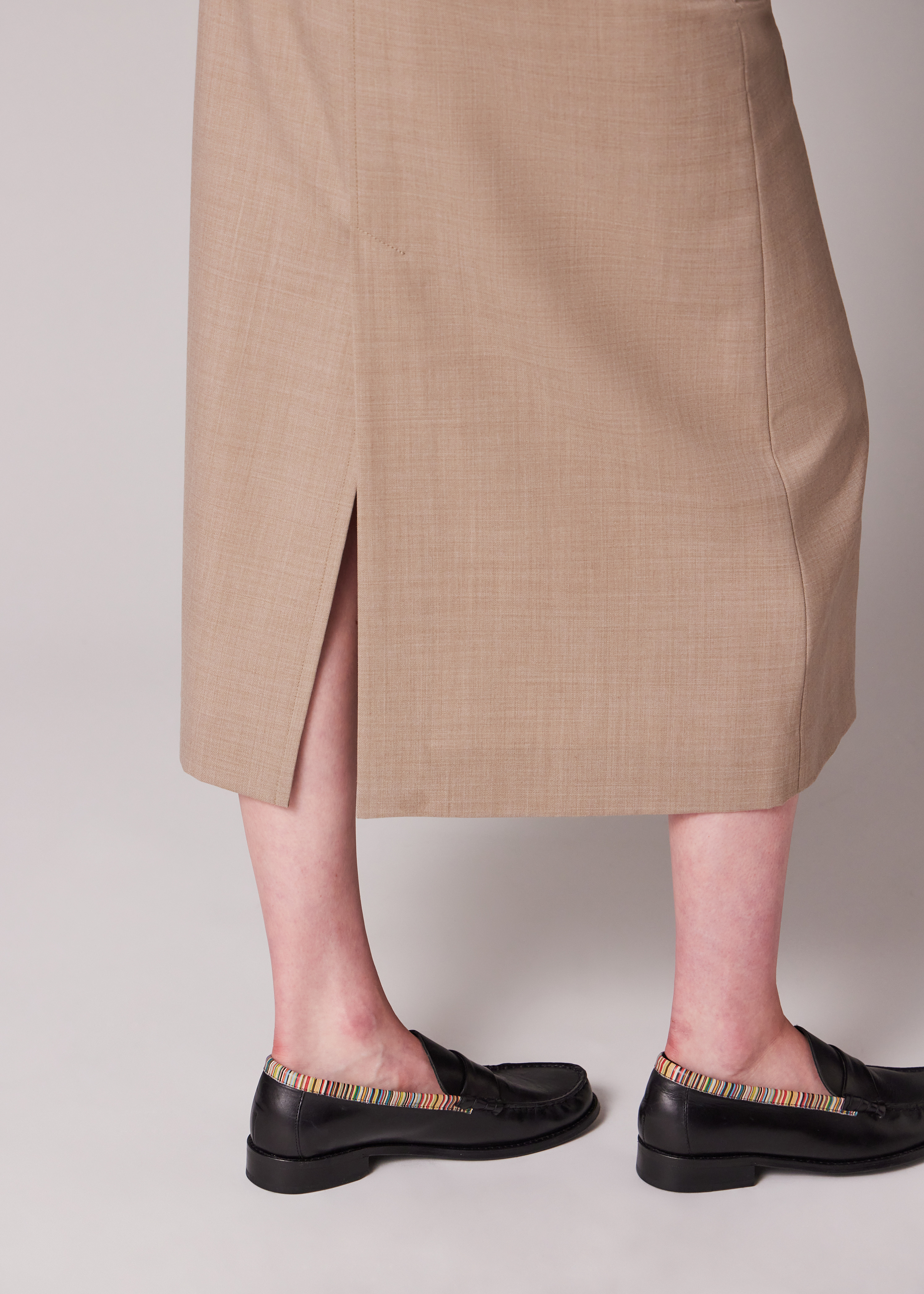 A Suit To Travel In - Women's Stone Wool Waistcoat & Tailored Skirt - 9